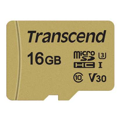 CARD microSD Card 16GB Transcend SDHC USD500S w/Adapter