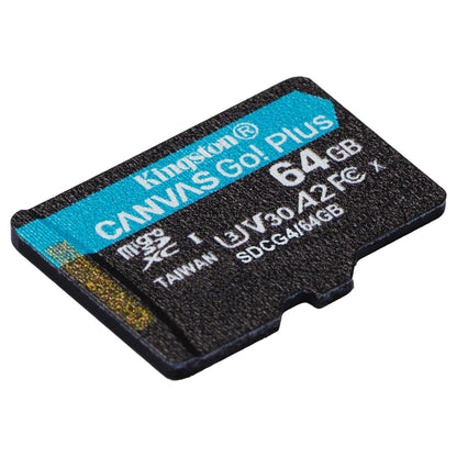 CARD Kingston 64GB microXC Canvas Go Plus Gen4 200MB/s A2 U3 V30 Card + Adapter