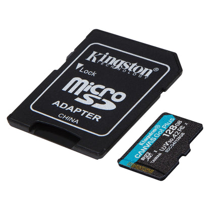 CARD Kingston 128GB microXC Canvas Go Plus Gen4 200MB/s A2 U3 V30 Card + Adapter