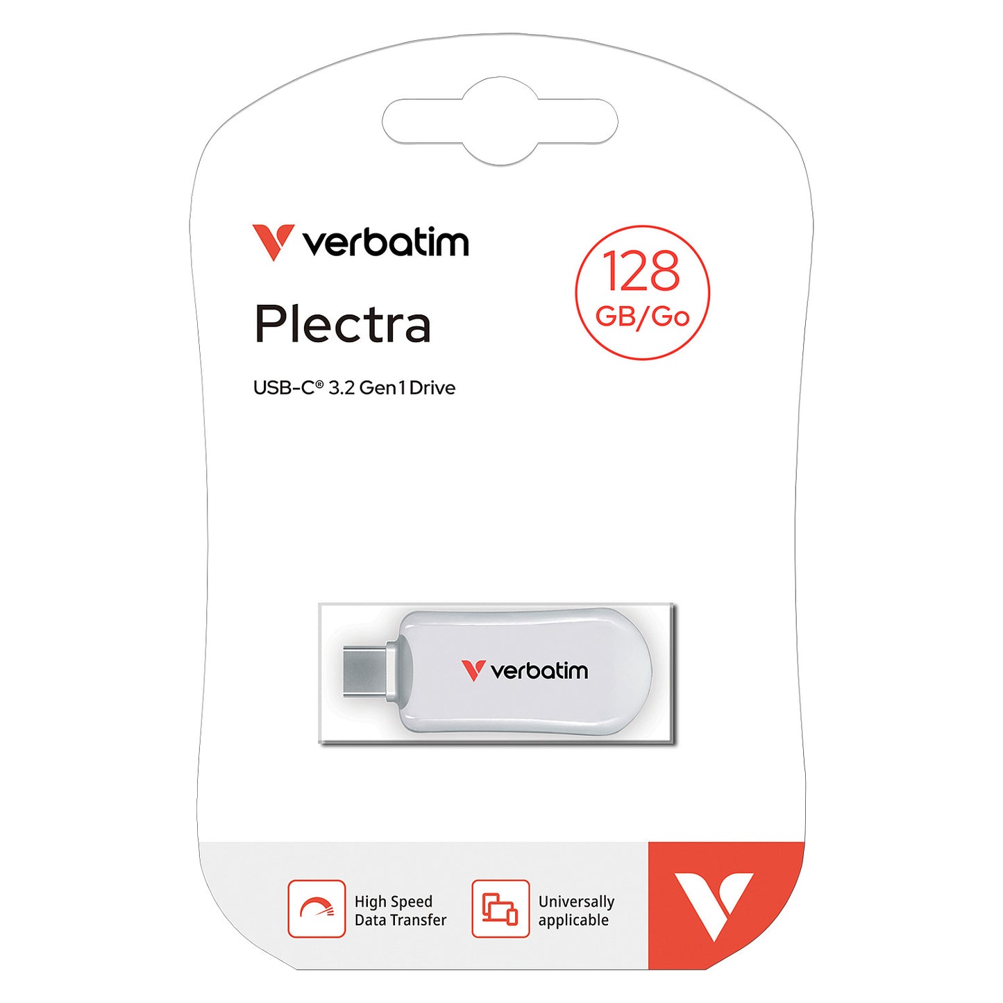 STICK Verbatim Plectra White 128GB USB-C Flash Drive 30229
