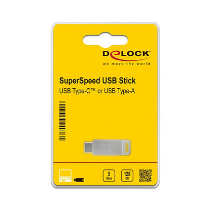 STICK DELOCK USB 3.2 Gen 1 USB-C + Typ-A Speicherstick 128GB - Metallgehuse