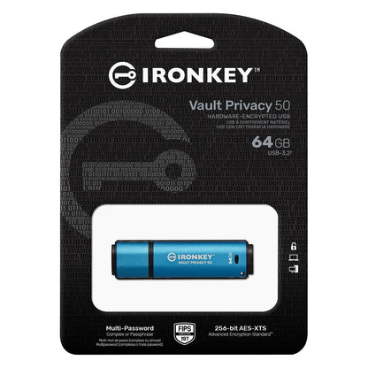 STICK 64GB Kingston IronKey Vault Privacy 50 retail