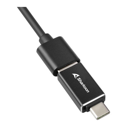 Sharkoon 3-Port USB 3.2 Gen 1 Alu Hub + Ethernet (schwarz)