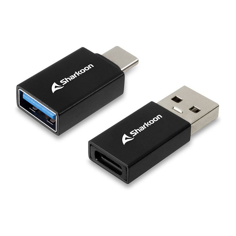 Sharkoon USB 3.2 Gen 1 Adapter OfficePal. USB-A > USB-C / USB-C > USB-A (schwarz. 2er Set)