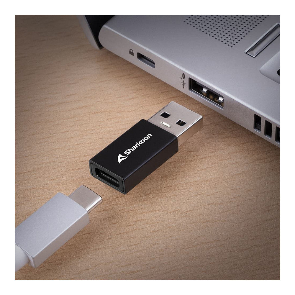 Sharkoon USB 3.2 Gen 1 Adapter OfficePal. USB-A > USB-C / USB-C > USB-A (schwarz. 2er Set)