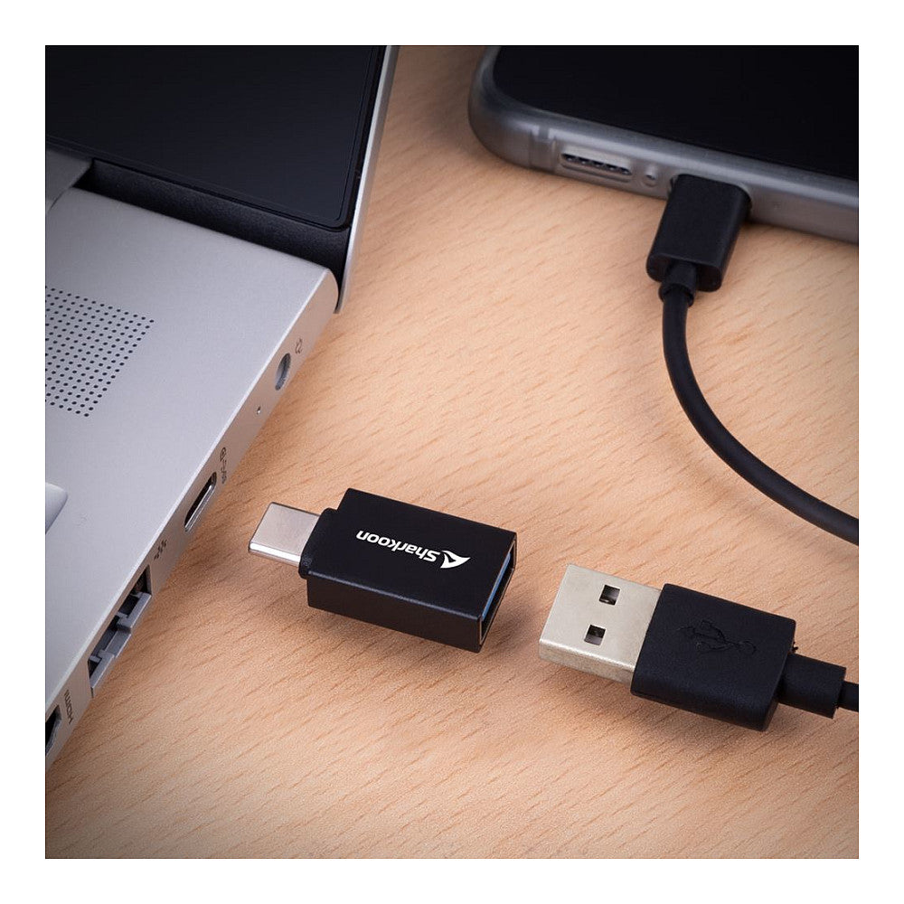 Sharkoon USB 3.2 Gen 1 Adapter OfficePal. USB-A > USB-C / USB-C > USB-A (schwarz. 2er Set)