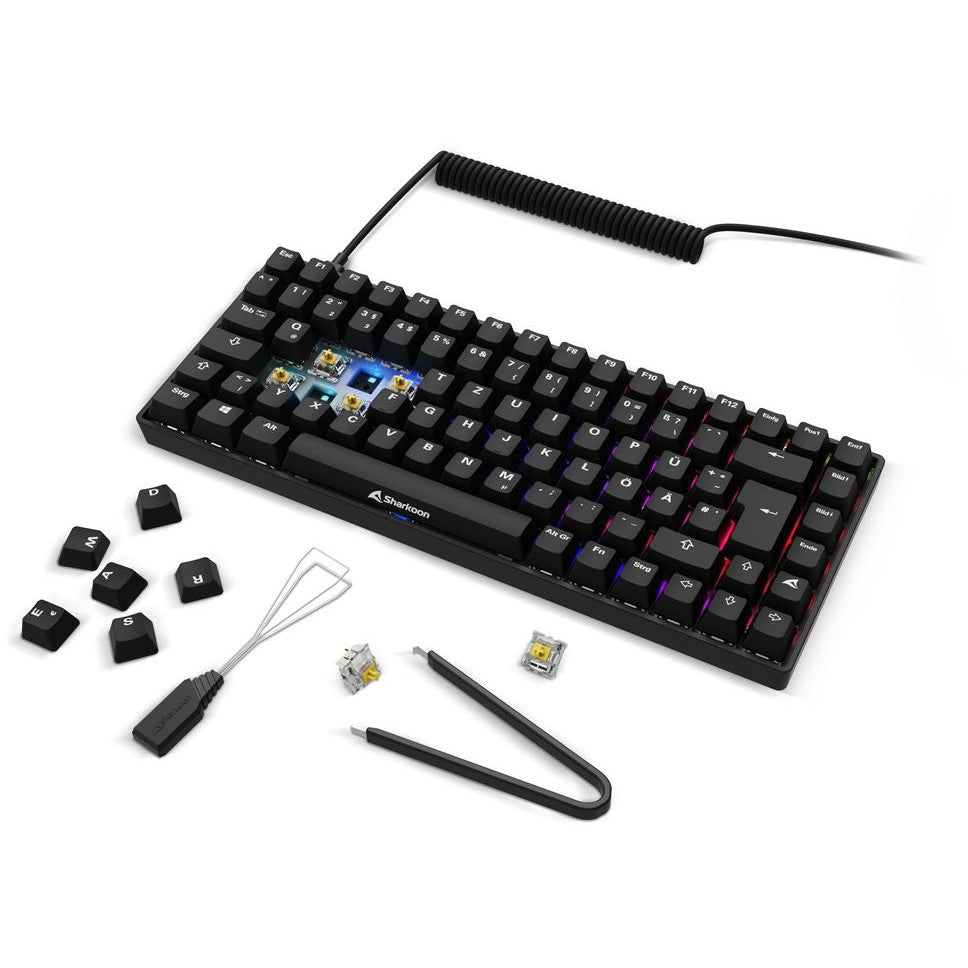 Sharkoon SKILLER SGK50 S3 PBT (schwarz. DE-Layout. Gateron G Pro 3.0 Yellow)
