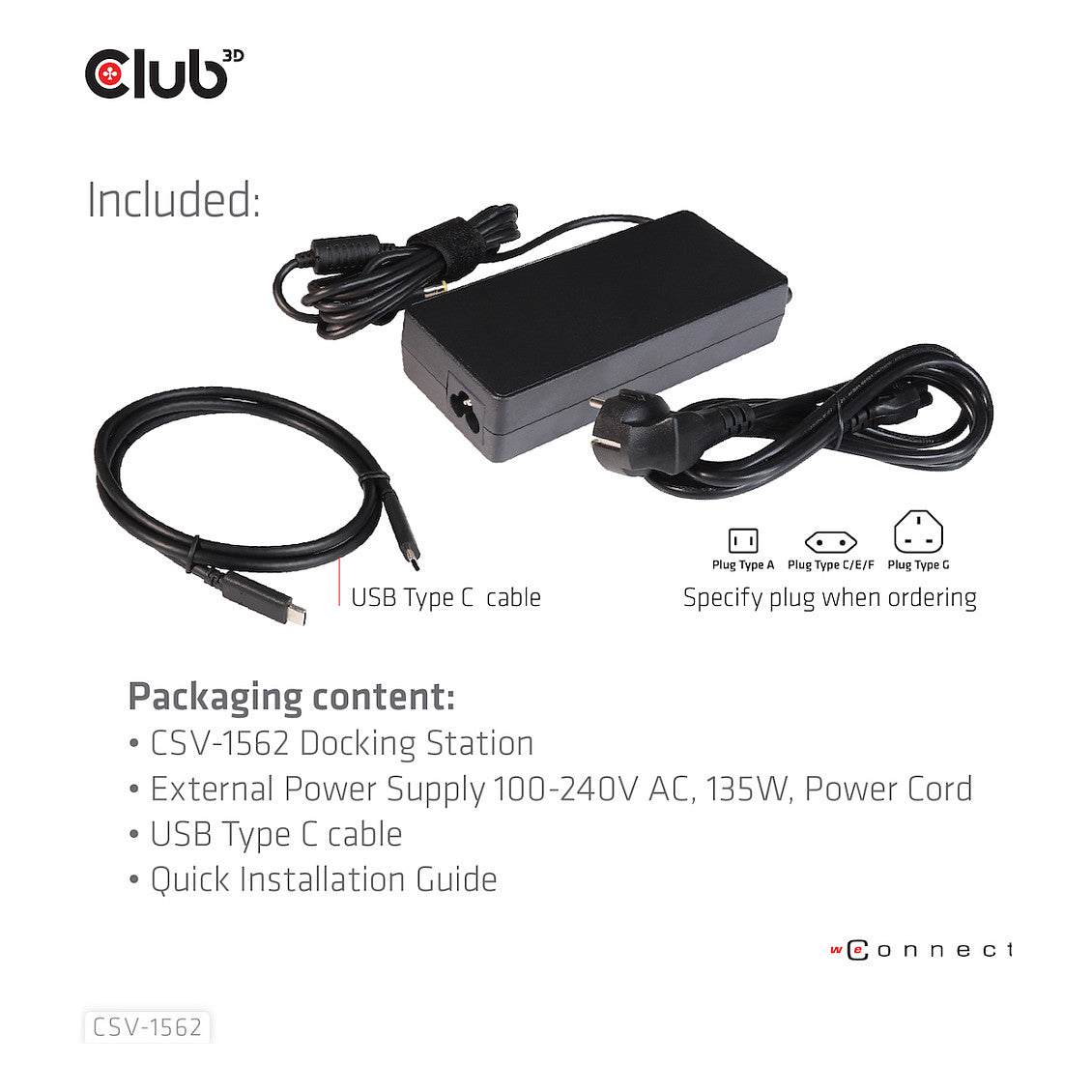 Club3D 4K ChargingDock USB-C ->6xUSB3/2xDP/HDMI/LAN/Audio