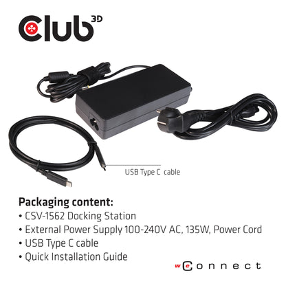 Club3D 4K ChargingDock USB-C ->6xUSB3/2xDP/HDMI/LAN/Audio