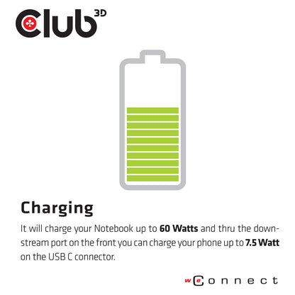 Club3D 4K ChargingDock USB-C ->6xUSB3/2xDP/HDMI/LAN/Audio