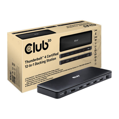 Club3D Thunderbolt4 12-in-1 Dockingstation 3 Displays St/Bu
