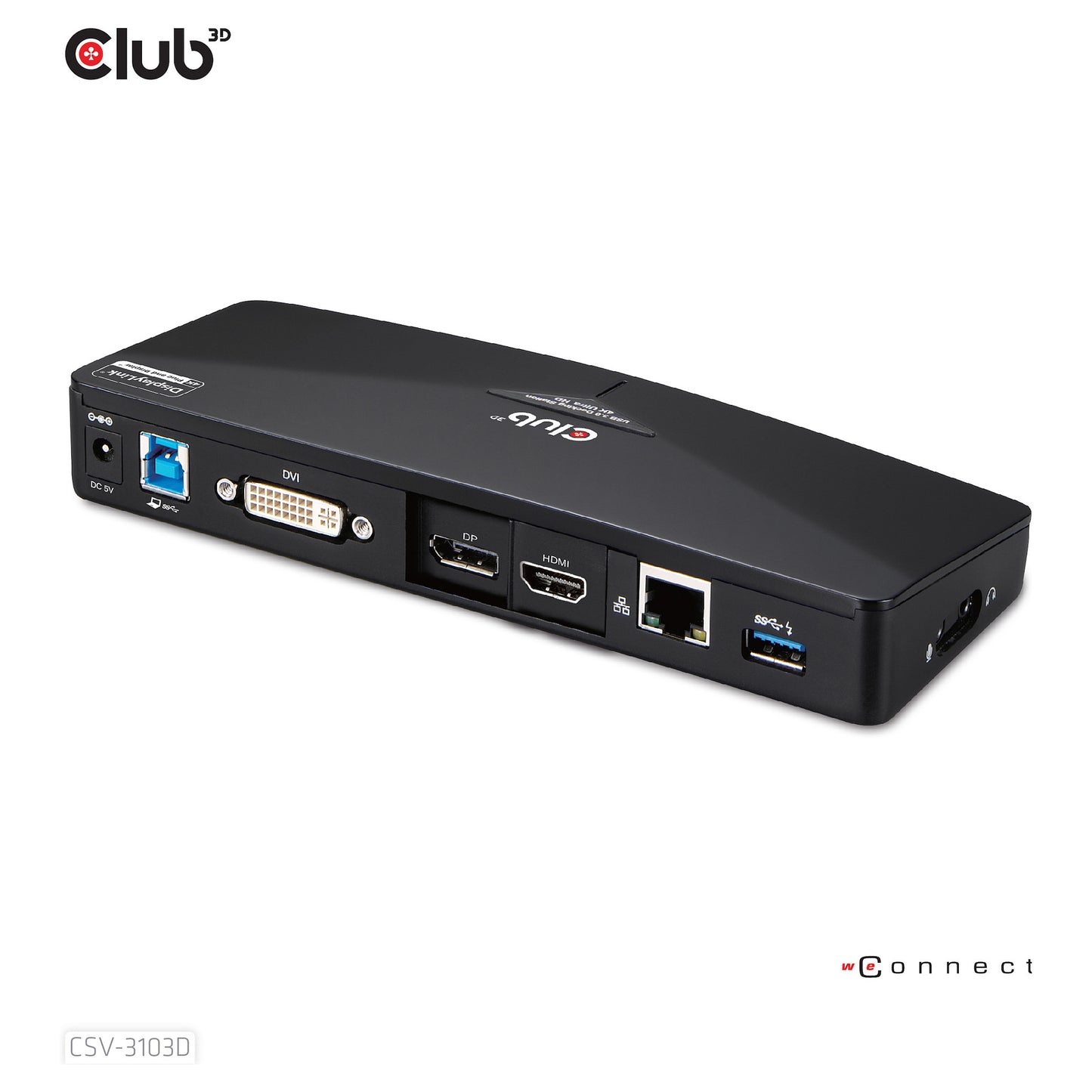Club3D 4K Dockingstation USB3 ->3xUSB3/HDMI/DP/DVI/ black