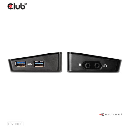 Club3D 4K Dockingstation USB3 ->3xUSB3/HDMI/DP/DVI/ black