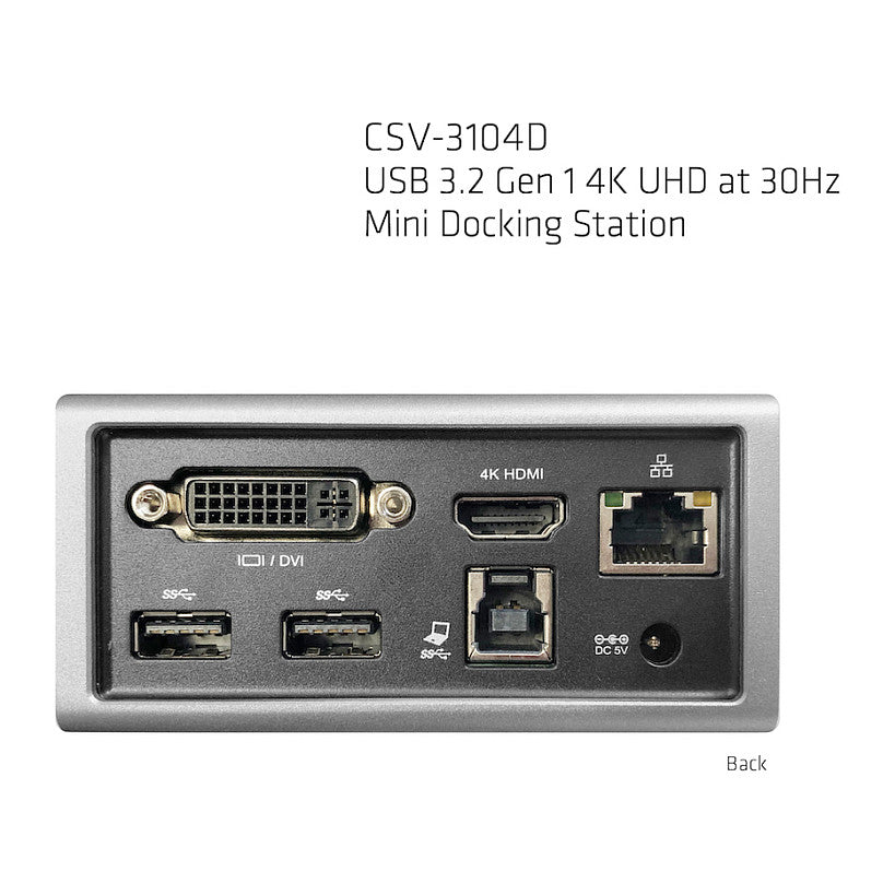 Club3D 4K Mini-Dockingst USB3 ->4xUSB3/HDMI/DVI/LAN silber