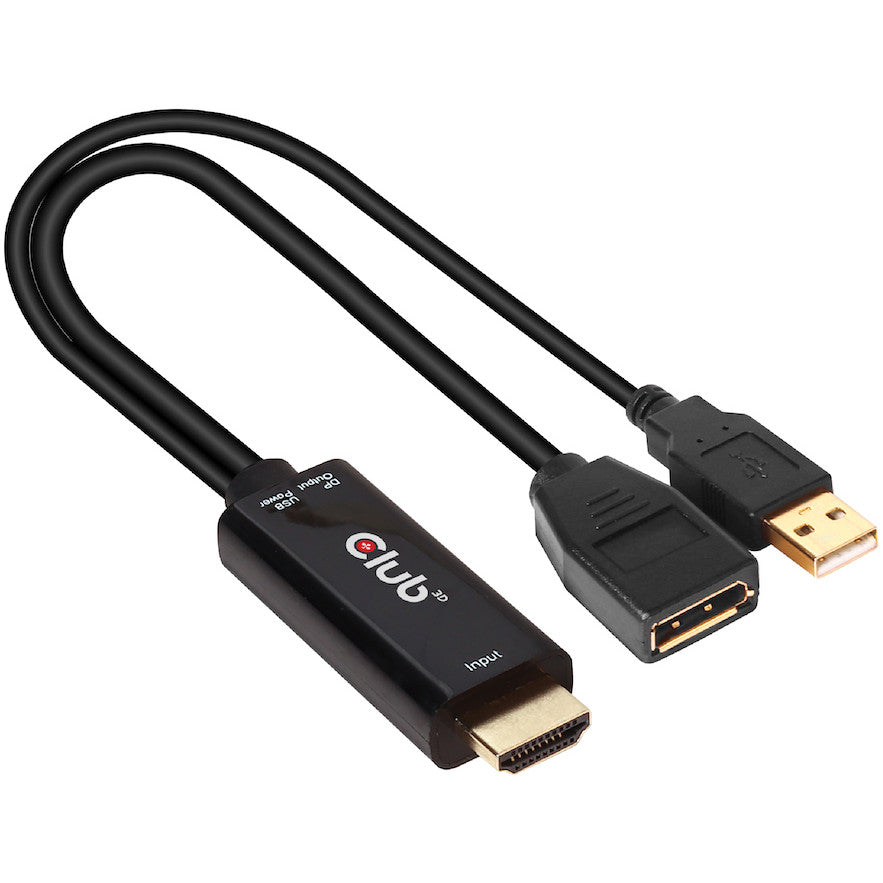 Club3D Adapter HDMI 2.0 > DP 1.2 4K60Hz HDR aktiv St/Bu retail