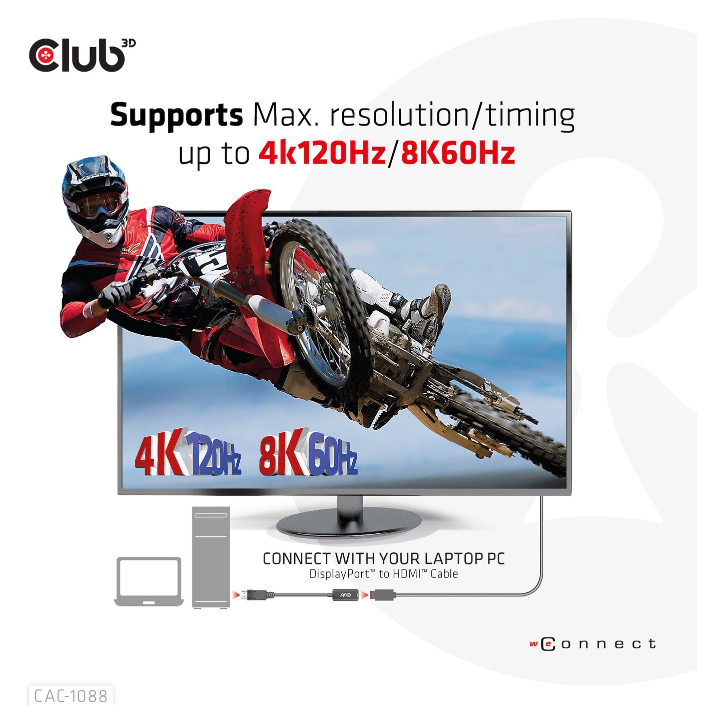 Club3D Adapter DisplayPort 1.4 > HDMI HDR 8K60Hz aktiv retail