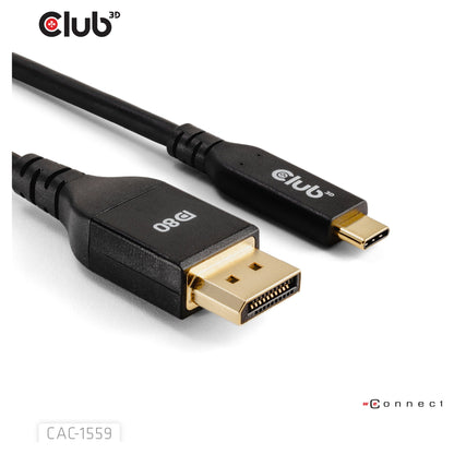 Club3D Kabel USB Typ C <-> DP 2.1 1m 10K60Hz St/St
