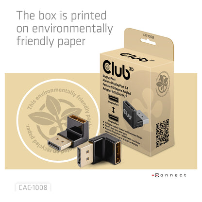 Club3D Adapter DP > DP 1.4 90° abgewinkelt 4K@120Hz St/Bu retail