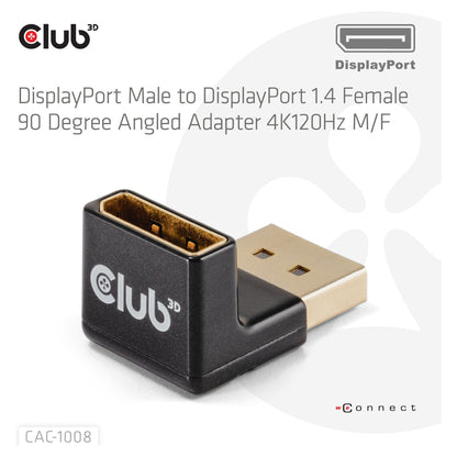 Club3D Adapter DP > DP 1.4 90° abgewinkelt 4K@120Hz St/Bu retail