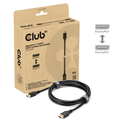 Club3D DP-Kabel 2.1 DP54 zertifiziert 3m 8K120Hz St/St retail