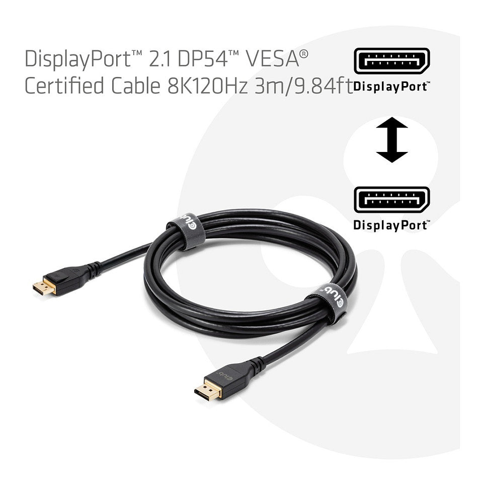 Club3D DP-Kabel 2.1 DP54 zertifiziert 3m 8K120Hz St/St retail