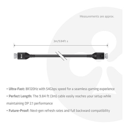 Club3D DP-Kabel 2.1 DP54 zertifiziert 3m 8K120Hz St/St retail