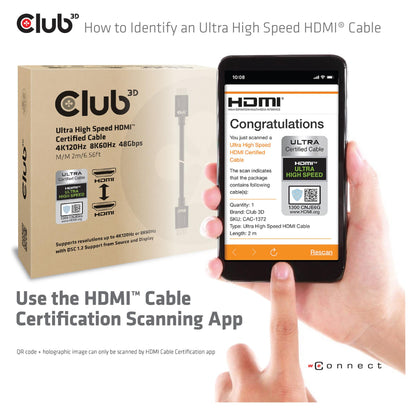 Club3D HDMI-Kabel A -> A 2.1 Ultra High Speed 10K HDR 2m retail