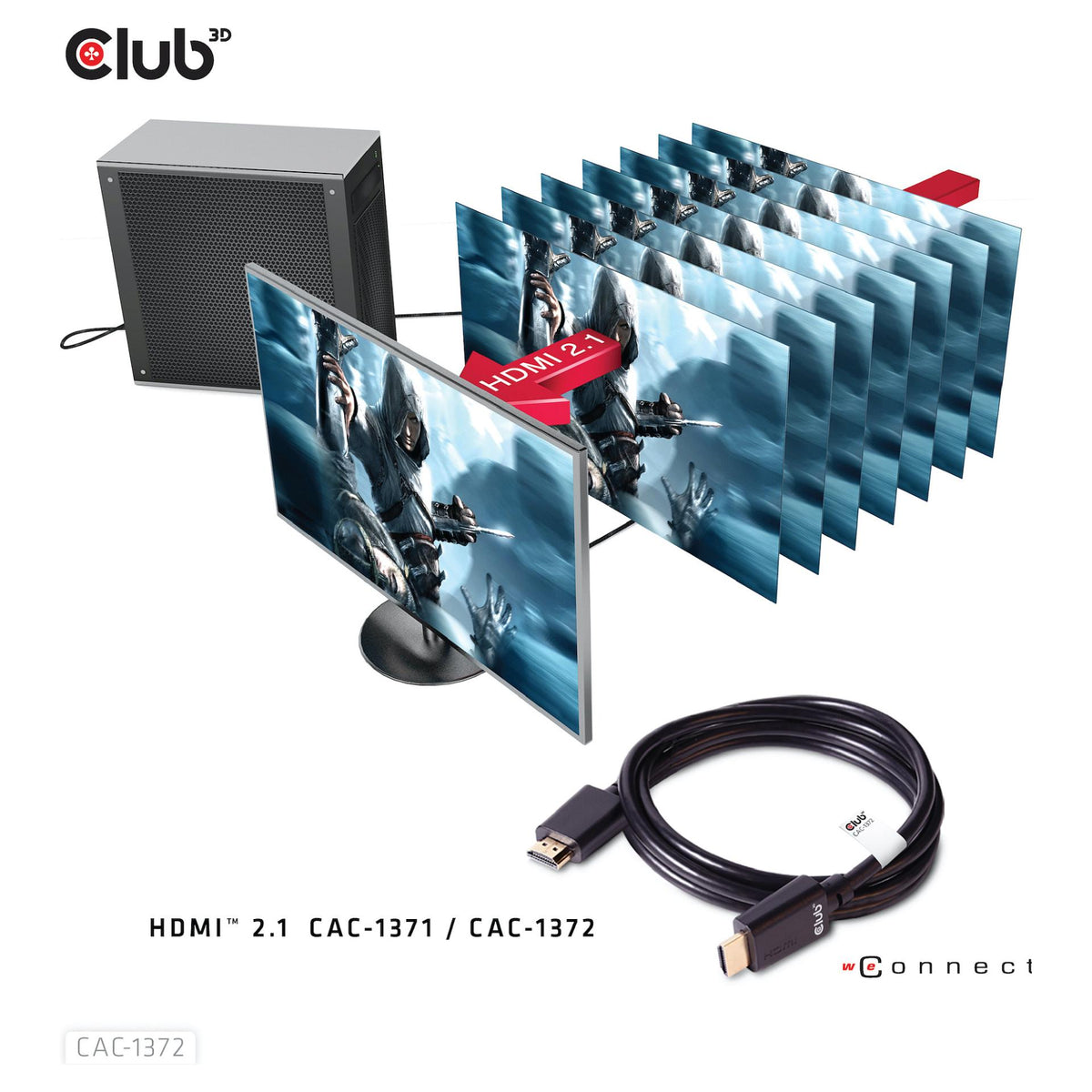 Club3D HDMI-Kabel A -> A 2.1 Ultra High Speed 10K HDR 2m retail
