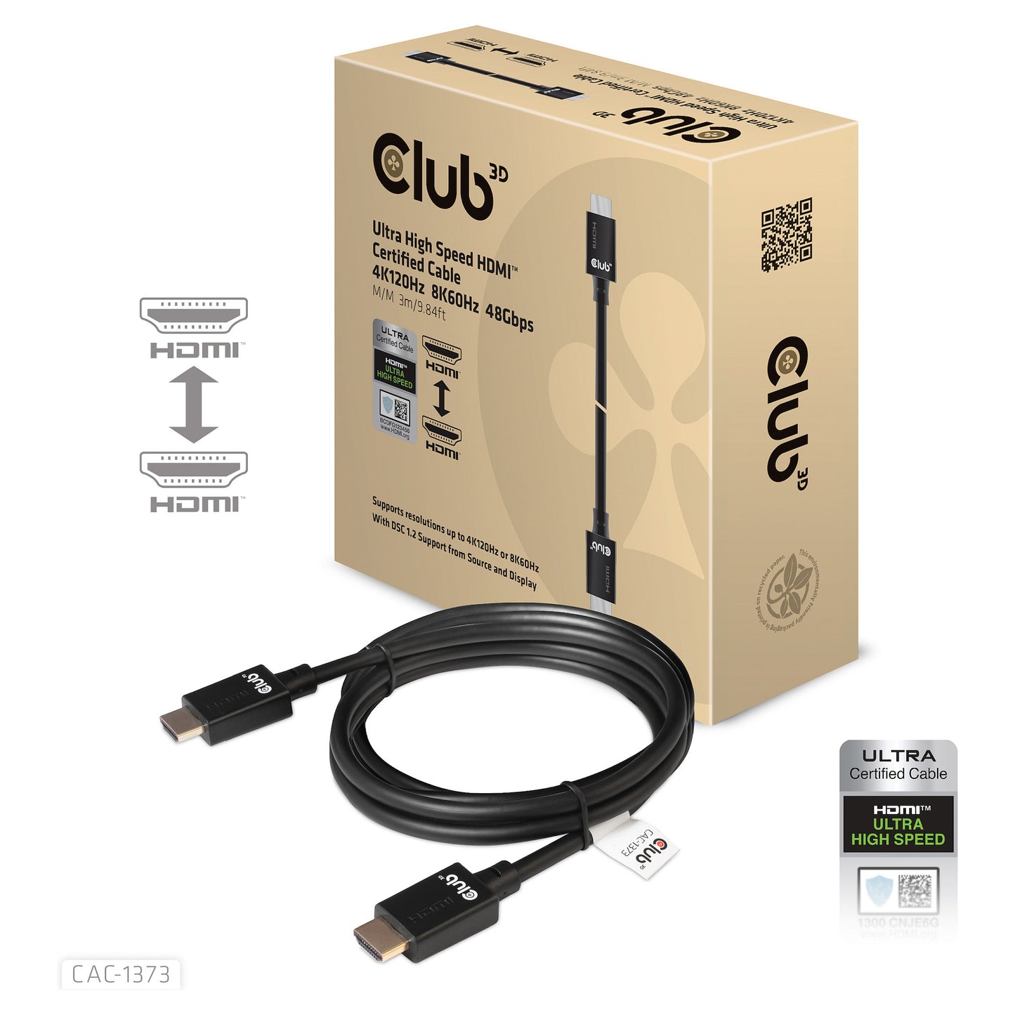Club3D HDMI-Kabel A -> A 2.1 Ultra High Speed 10K HDR 3m retail