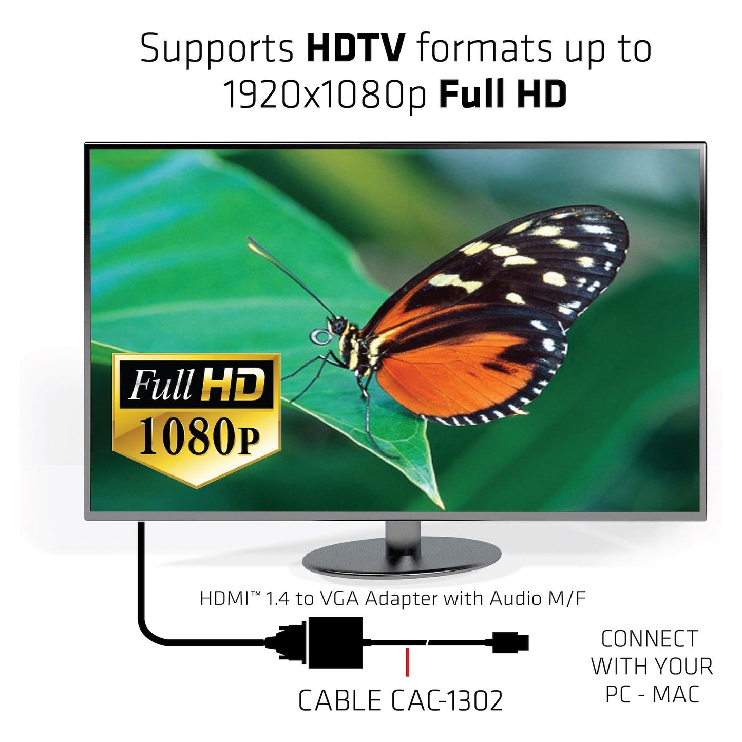 Club3D Adapter HDMI 1.4 > VGA (mit Audio) St/Bu retail