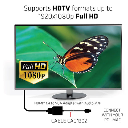 Club3D Adapter HDMI 1.4 > VGA (mit Audio) St/Bu retail