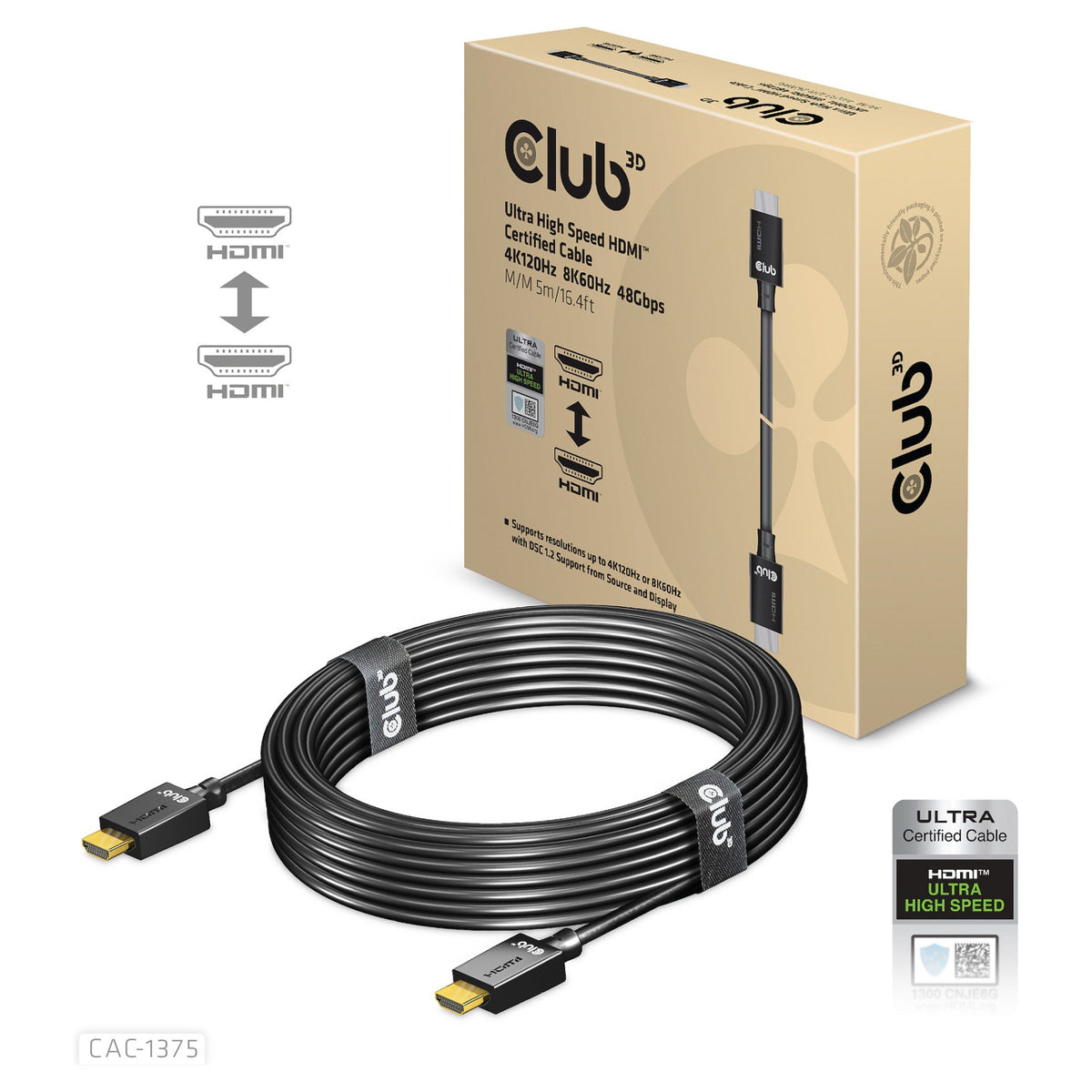 Club3D HDMI-Kabel A -> A 2.1 Ultra High Speed 10K HDR 5m retail