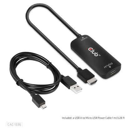 Club3D Adapter HDMI + MicroUSB > USB-C 4K120Hz aktiv St/Bu