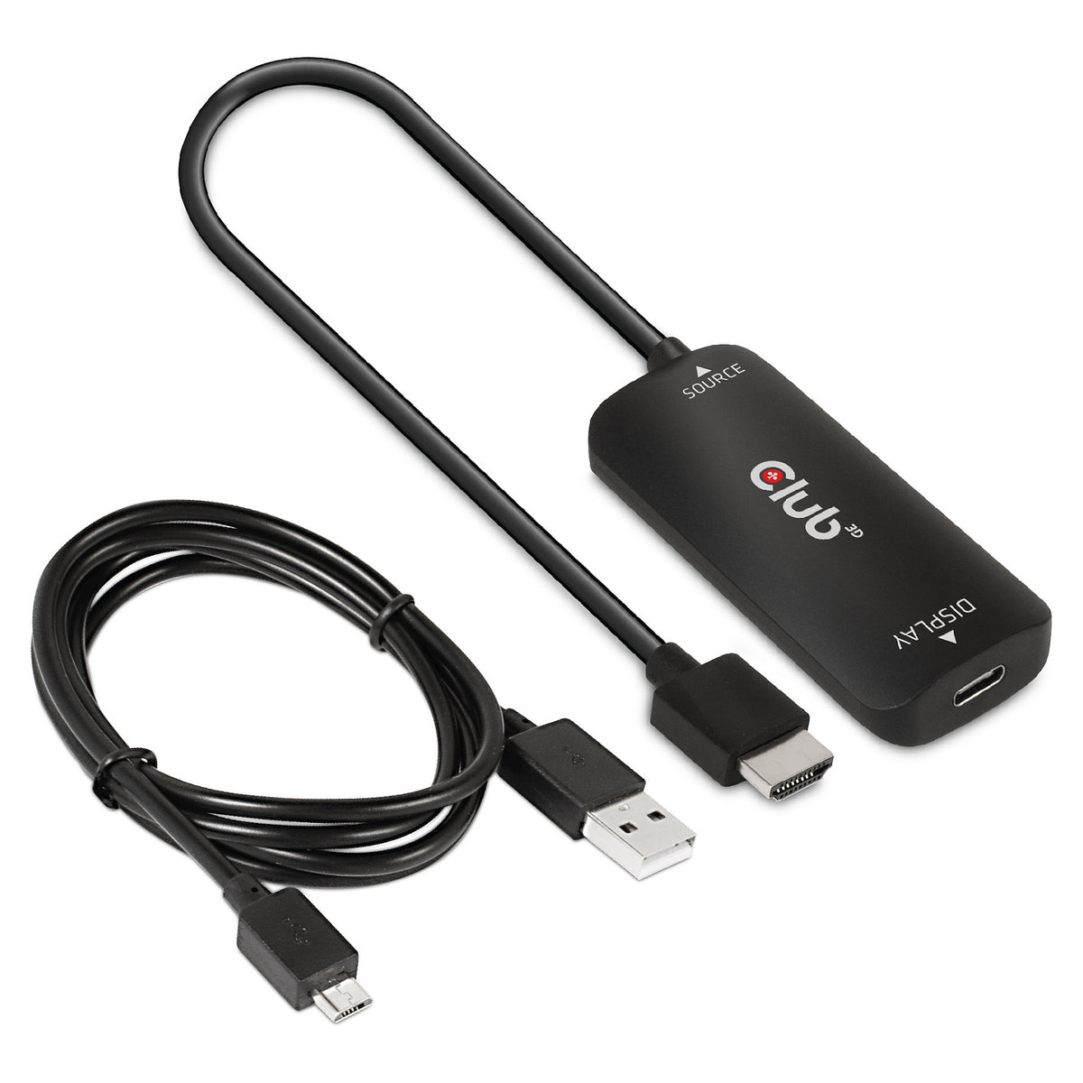 Club3D Adapter HDMI + MicroUSB > USB-C 4K120Hz aktiv St/Bu