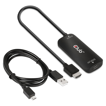 Club3D Adapter HDMI + MicroUSB > USB-C 4K120Hz aktiv St/Bu