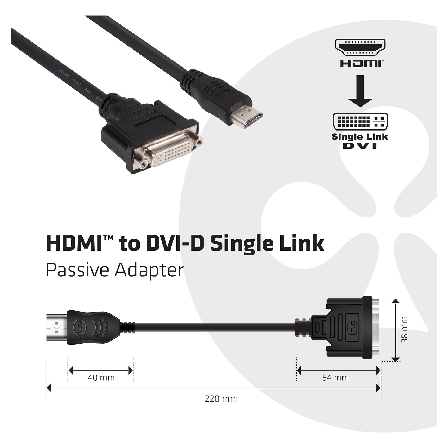 Club3D Adapter HDMI > DVI St/Bu retail