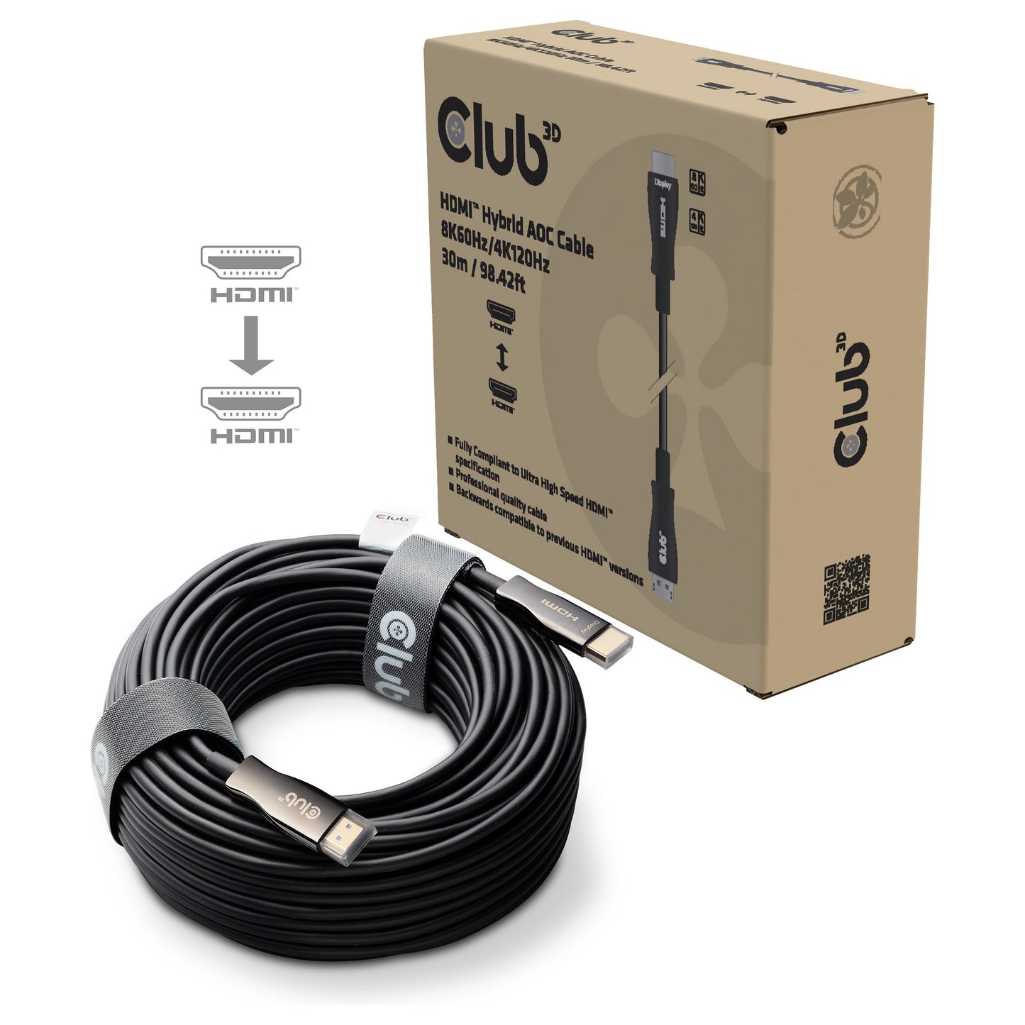Club3D HDMI-Kabel A -> A 2.1 aktiv opt. 8K60Hz UHD 30 Meter retail