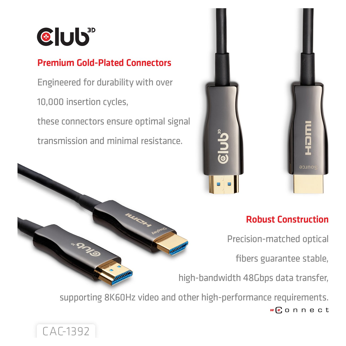 Club3D HDMI-Kabel A -> A 2.1 aktiv opt. 8K60Hz UHD 30 Meter retail