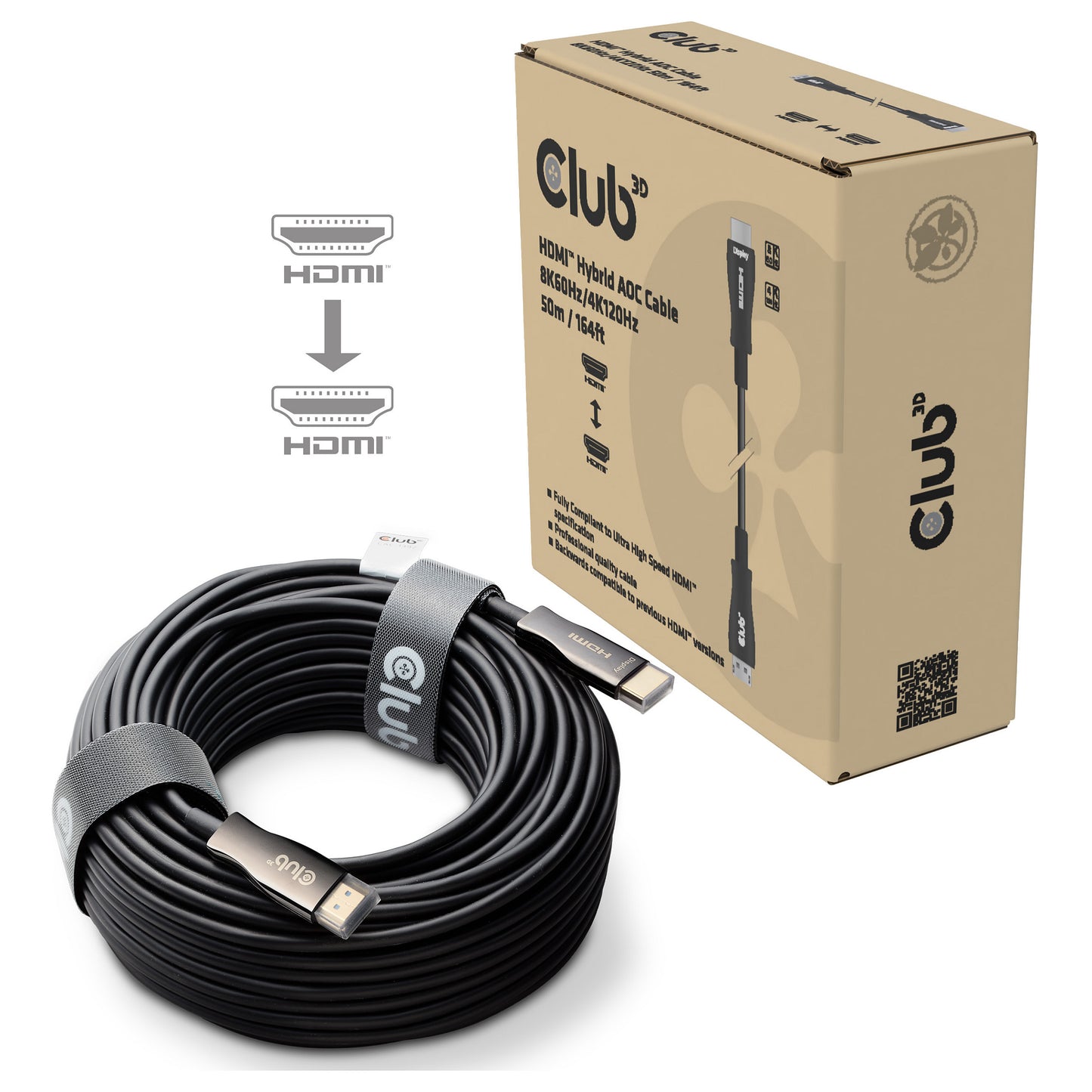 Club3D HDMI-Kabel A -> A 2.1 aktiv opt. 8K60Hz UHD 50 Meter retail