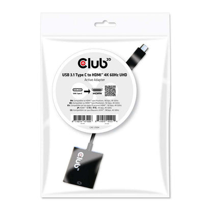 Club3D Adapter USB 3.1 Typ C > HDMI 2.0 UHD HDR aktiv St/Bu