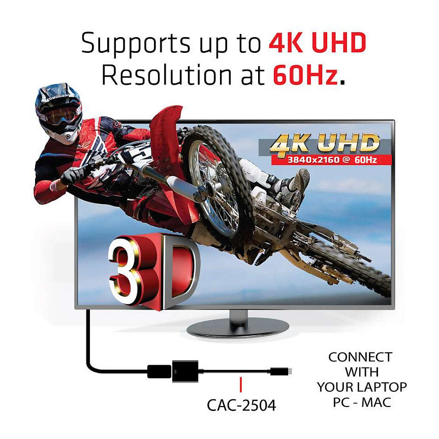 Club3D Adapter USB 3.1 Typ C > HDMI 2.0 UHD HDR aktiv St/Bu
