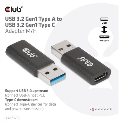 Club3D Adapter USB 3.2 Typ A <> USB 3.2 Typ C St/Bu