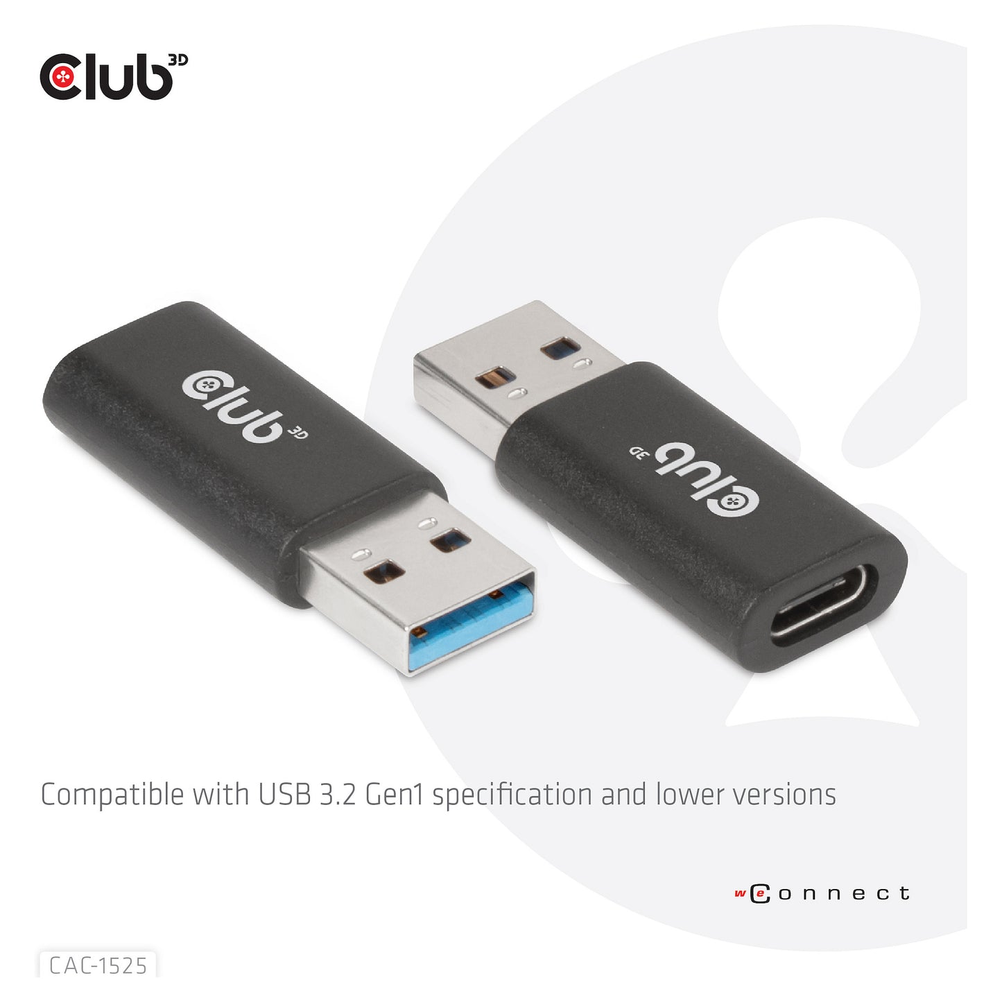 Club3D Adapter USB 3.2 Typ A <> USB 3.2 Typ C St/Bu