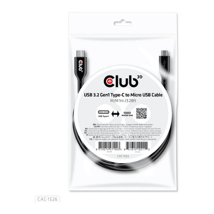 Club3D Kabel USB 3.2 Typ C <> Micro USB 1m St/St