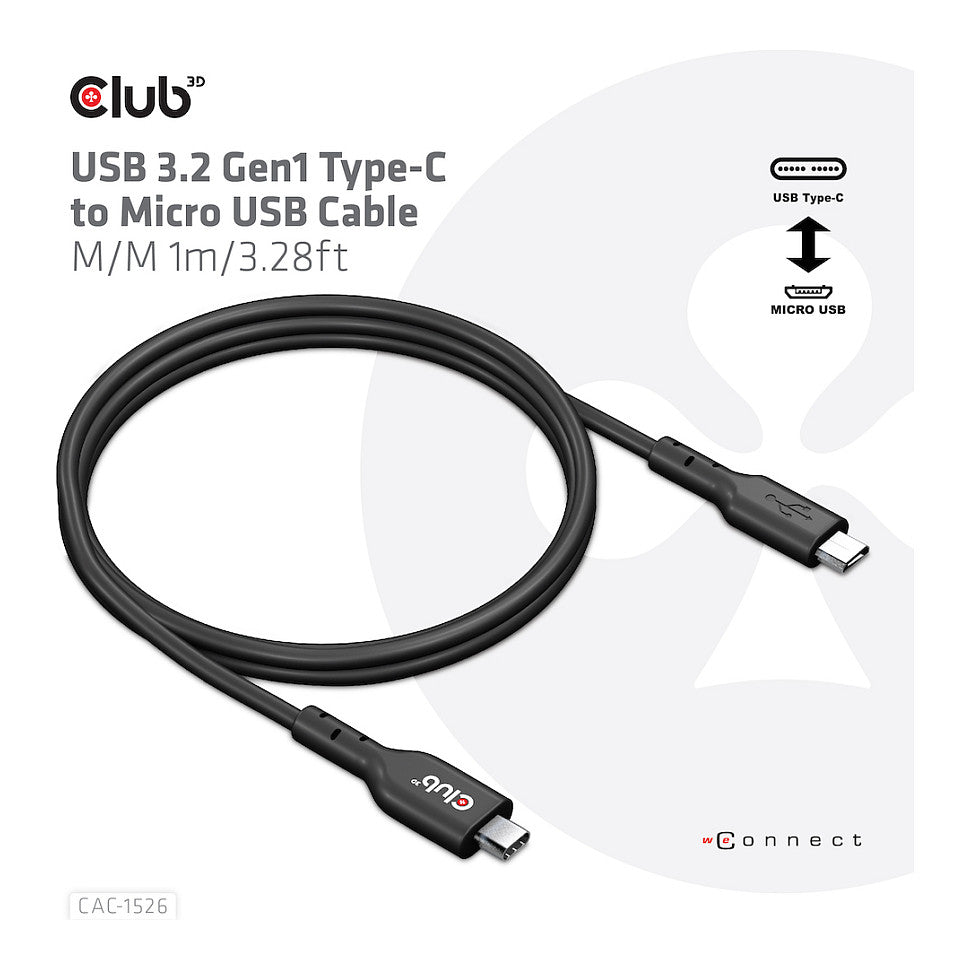 Club3D Kabel USB 3.2 Typ C <> Micro USB 1m St/St
