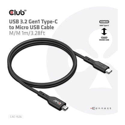 Club3D Kabel USB 3.2 Typ C <> Micro USB 1m St/St