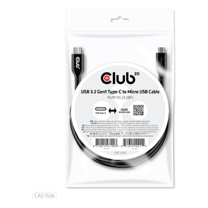 Club3D Kabel USB 3.2 Typ C <> Micro USB 1m St/St