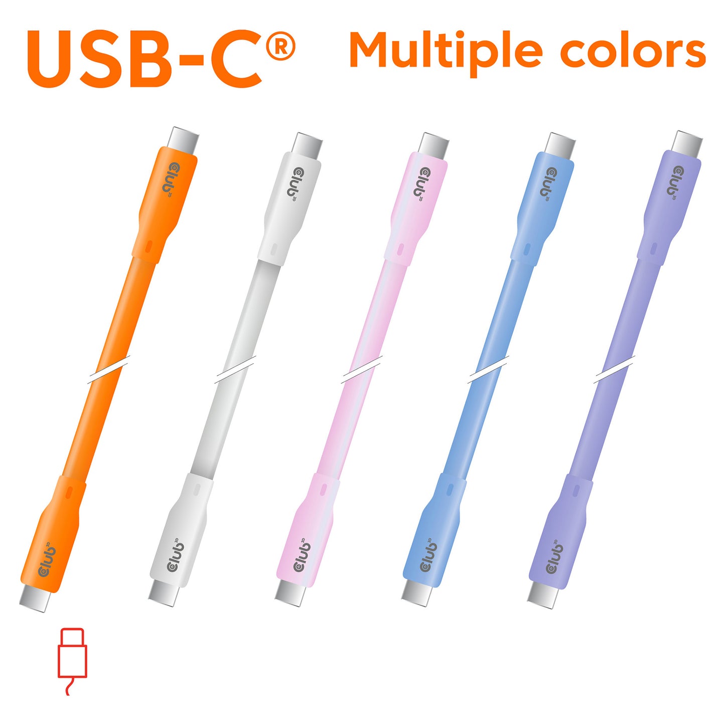 Club3D Lifestyle USB-C Kabel PD 240W.20Gbps 2m weiß St/St