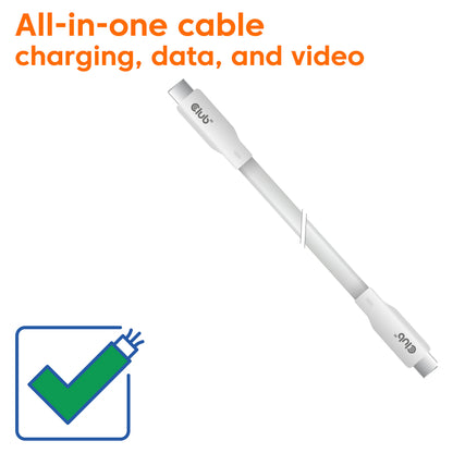 Club3D Lifestyle USB-C Kabel PD 240W.20Gbps 2m weiß St/St