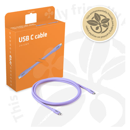 Club3D Lifestyle USB-C Kabel PD 240W.20Gbps 2m lila St/St
